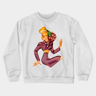 blonde girl in profile Crewneck Sweatshirt